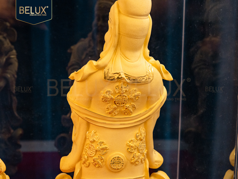 Bộ tượng tam đa Phúc Lộc Thọ vàng cát 12x11x26cm